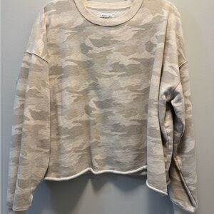 American Eagle Outfitters Beige Camouflage Sweater